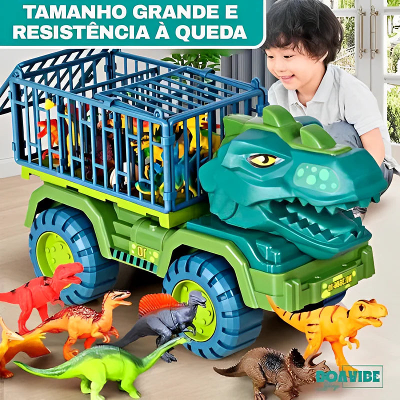 Carrinho Dinossauro Rex + Brinde (12 Dinossauros)