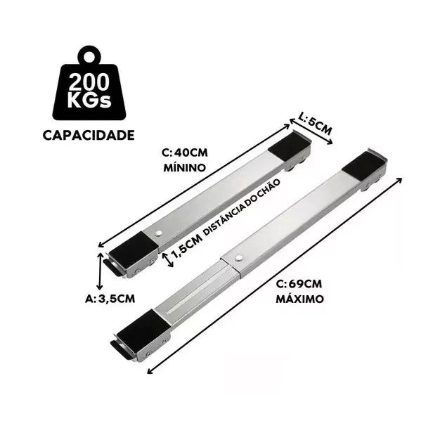 Suporte com Rodinhas para Móveis e Eletrodomésticos