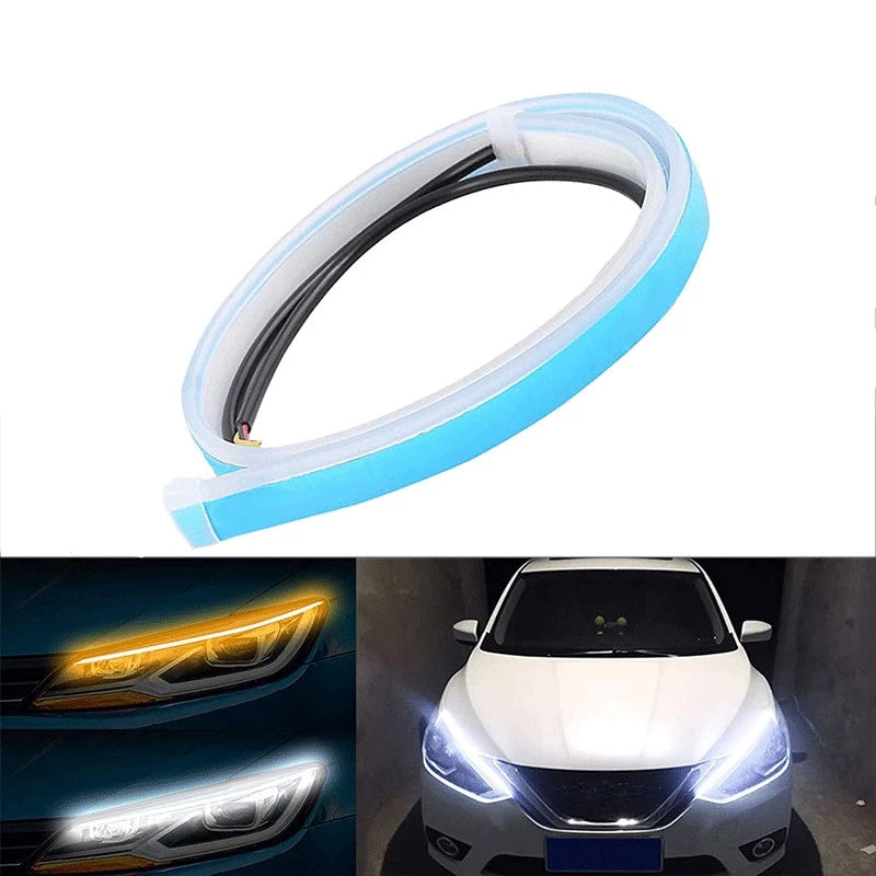 Luzes LED Flexíveis Para Carros DRL De Dupla Cor